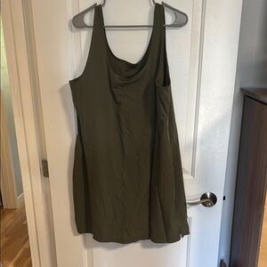 Nike Olive Green Dri Fit Dress with built in bra and shorts